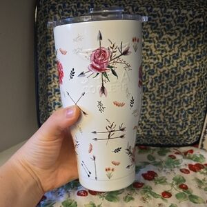 Orca Coolers White And Pink Floral Katie Von Slyke Colab 27 Oz Metal Tumbler Cup